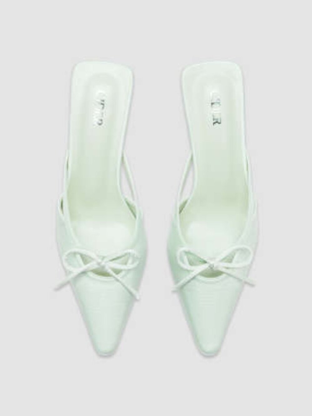 Mint Green Cider Satin Bowknot Heels Size 6